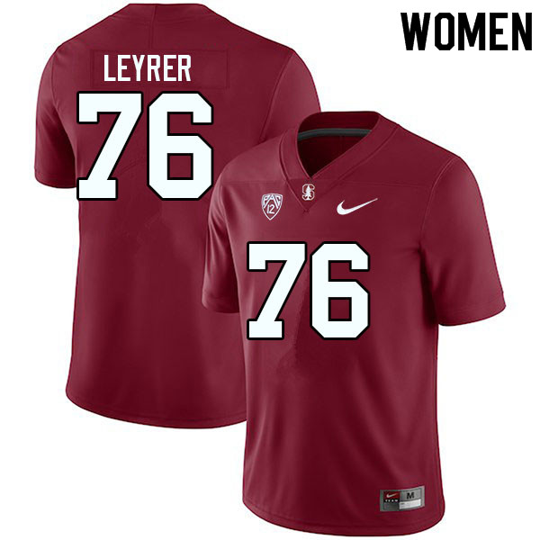 Women #76 Jack Leyrer Stanford Cardinal College Football Jerseys Sale-Cardinal